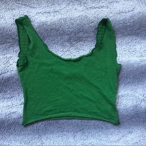 BDG Smocked Green Tank